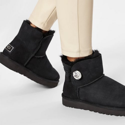 ДАМСКИ БОТУШИ UGG MINI BAILEY BUTTON BLING CLASSIC BOOT