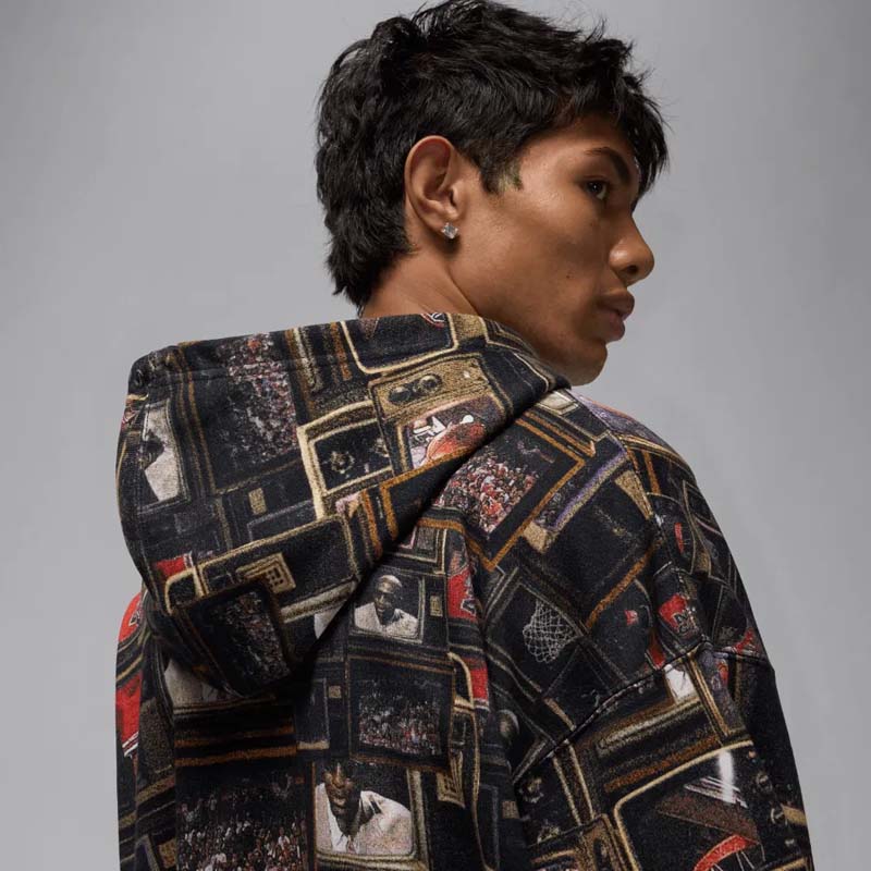 Мъжки Суичър Nike M J BRK AOP FLC PO LB - HV0552-010 Мъжки Суичър Nike M J BRK AOP FLC PO LB - HV0552-010