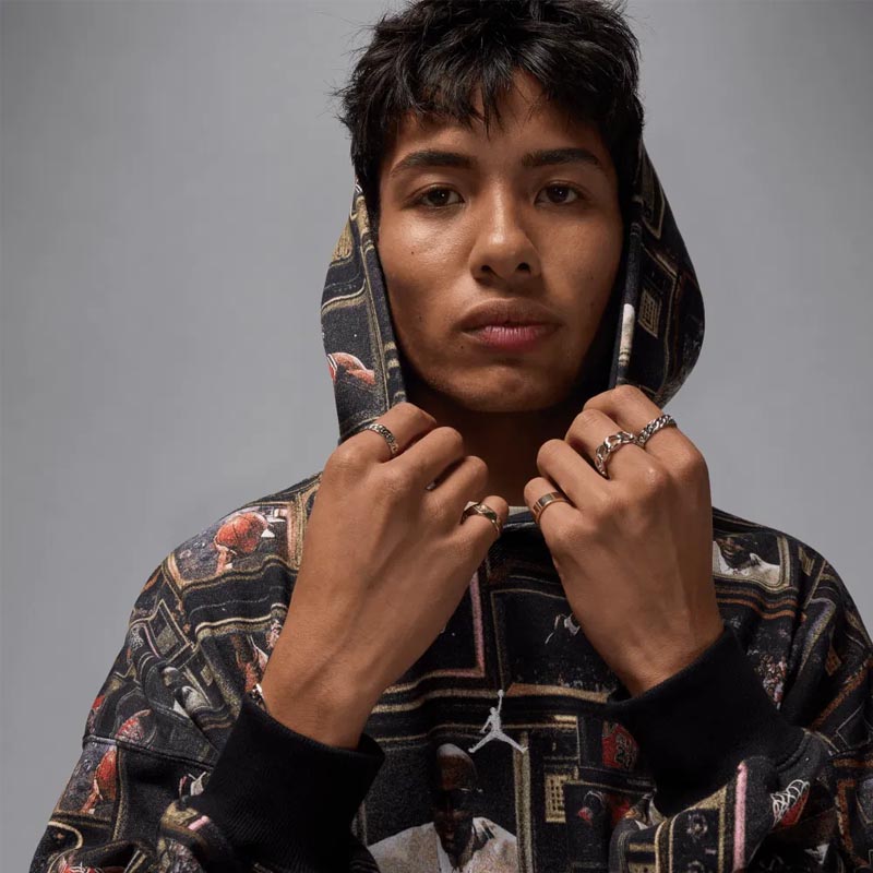 Мъжки Суичър Nike M J BRK AOP FLC PO LB - HV0552-010 Мъжки Суичър Nike M J BRK AOP FLC PO LB - HV0552-010