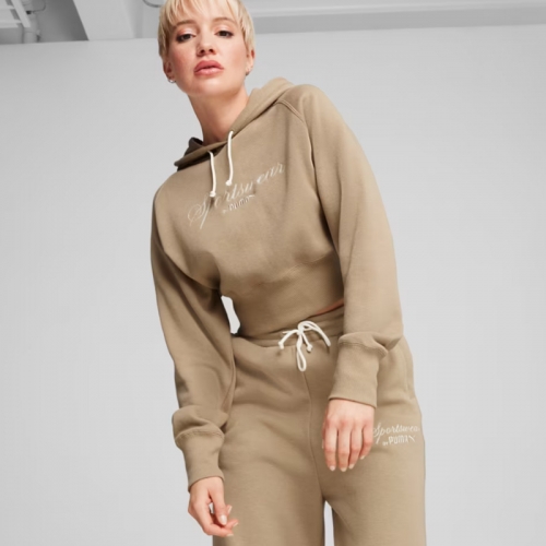 Дамски Суичър Puma CLASSICS+ Relaxed Cropped Hoodie