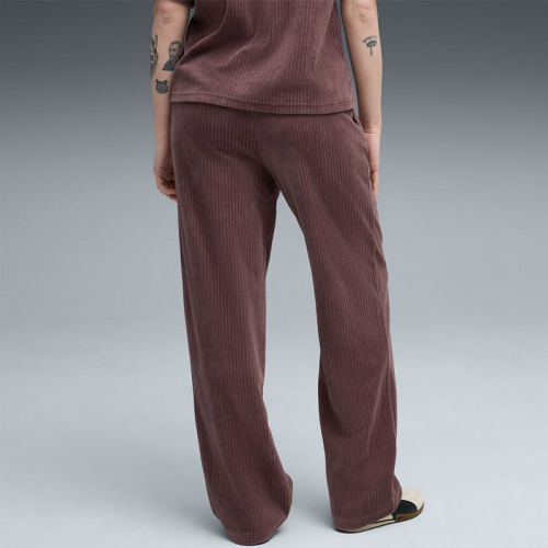 Дамско Долнище Puma ESS ELEVATED Velour Rib Straight Leg Pant - 688108-88