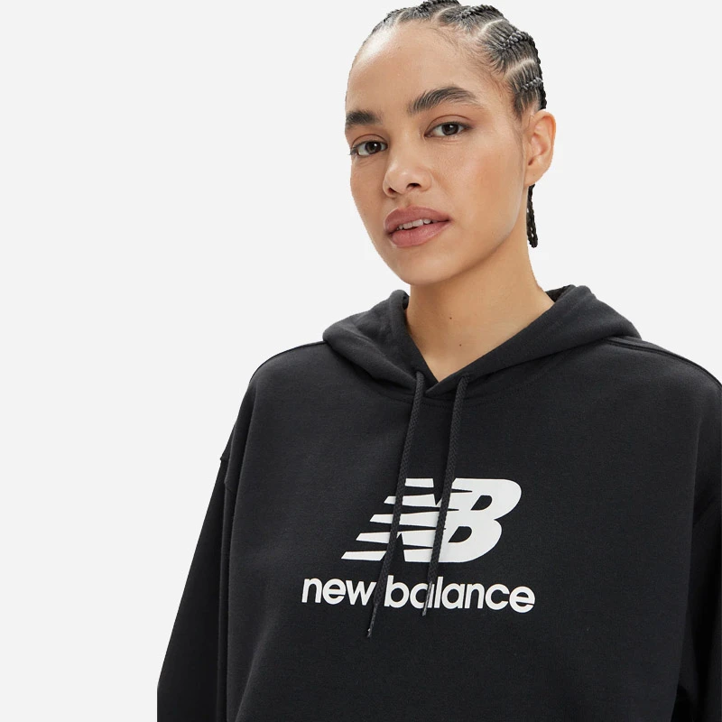 Дамски Суичър New Balance SHIRT FRENCH TERRY STACKED LOGO HOODIE Дамски Суичър New Balance SHIRT FRENCH TERRY STACKED LOGO HOODIE