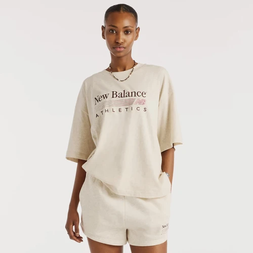 Дамска Тениска New Balance SHIRT TRACKSIDE OVERSIZED T-SHIRT - WT6297MK-PHK