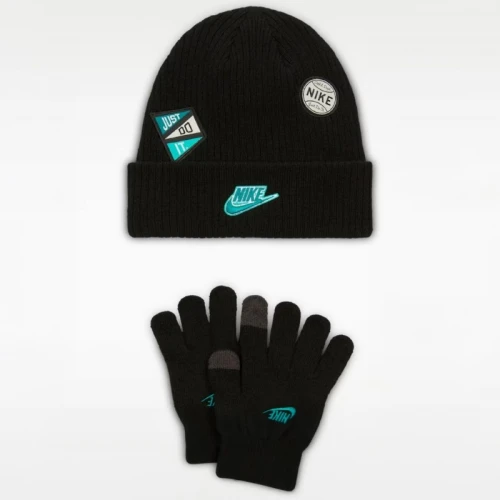 Детски комплект с шапка и ръкавици Nike NAN MULTISPORT PEAK BEANIE SET - 9A3181-023