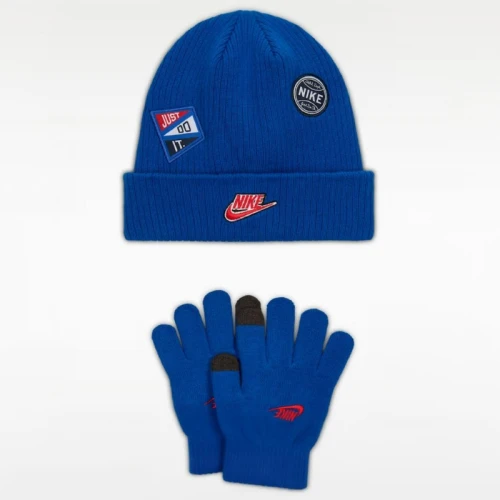 Детски комплект с шапка и ръкавици Nike NAN MULTISPORT PEAK BEANIE SET - 9A3181-U89
