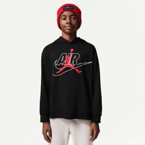 Детски суитшърт Jordan JDB MJ JUMPMAN AIR HOODED LS - 95G341-023