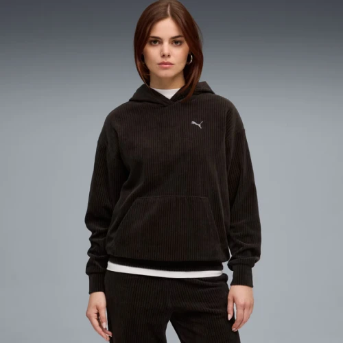 Дамски Суичър Puma ESS ELEVATED Comfort Velour Rib Hoodie - 688107-01