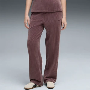 Дамско Долнище Puma ESS ELEVATED Velour Rib Straight Leg Pant - 688108-88