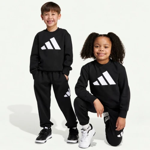 Детски екип Adidas LK BL FL JOG BLACK/WHITE - JW2438